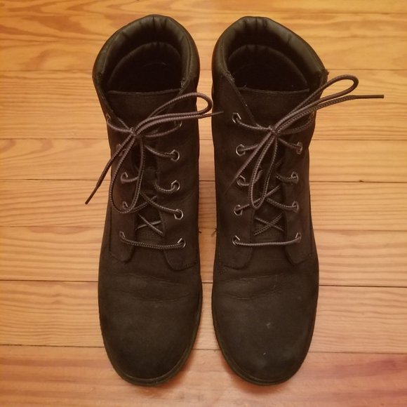 Timberland 10 Black Booties Wedge Ankle Boots Leather 6 in Chukka AMSTON - Picture 8 of 8